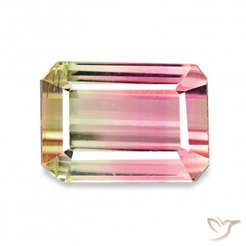 1.73ct ウォーターメロン トルマリン, エメラルドカット, VVS-VS