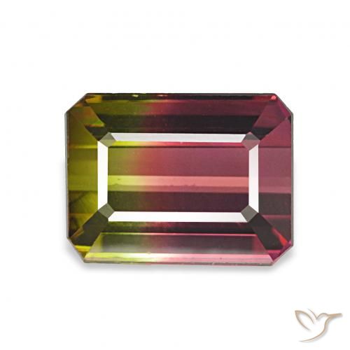 1.87ct ウォーターメロン トルマリン, エメラルドカット, VVS
