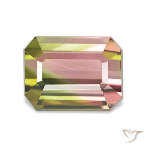 2.45ct ウォーターメロン トルマリン, エメラルドカット, VVS