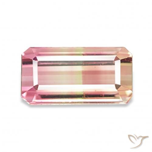 2.30ct ウォーターメロン トルマリン, エメラルドカット, VVS