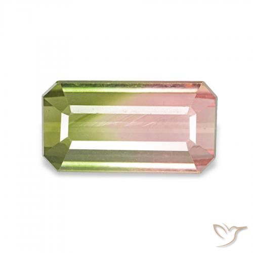1.48ct ウォーターメロン トルマリン, エメラルドカット, VVS