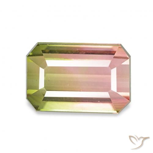1.73ct ウォーターメロン トルマリン, エメラルドカット, VVS