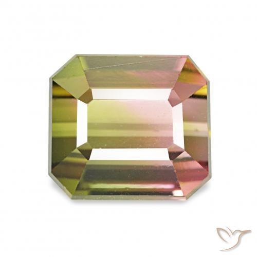 2.20ct ウォーターメロン トルマリン, エメラルドカット, VVS