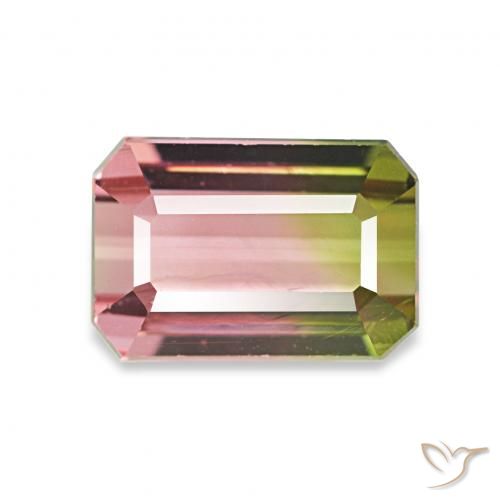 1.76ct ウォーターメロン トルマリン, エメラルドカット, VVS