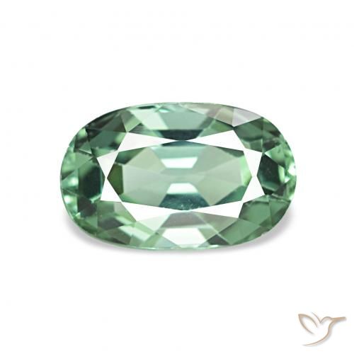 1.11ct 薄いミントグリーン トルマリン, 楕円形, VVS-VS
