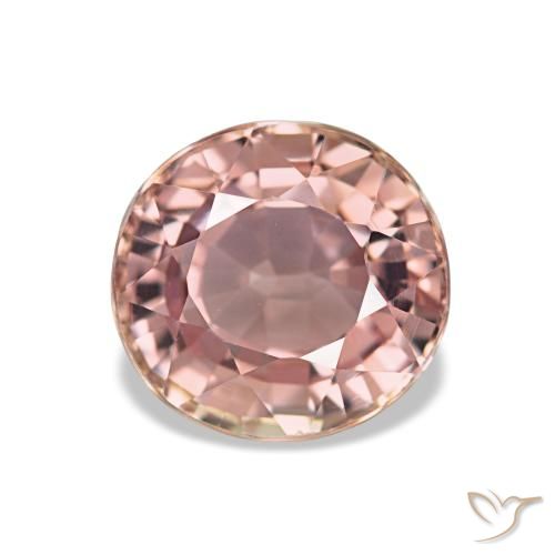 1.84カラットの天然Medium Light-Pinkトルマリン（7.6×7.2 mm・オーバルカット）
