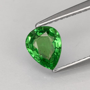 0.70カラットの天然クロムグリーンツァボライトガーネット（6.3×5 mm・洋梨の形）