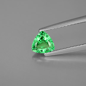 0.57カラットの天然クロムグリーンツァボライトガーネット（5.5×5.5 mm・トリリアント）