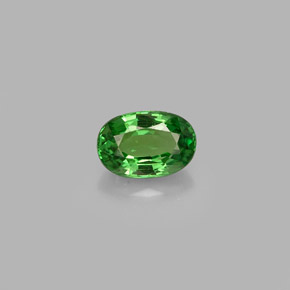 0.58カラットの天然クロムグリーンツァボライトガーネット（6.1×4.1 mm・オーバルカット）