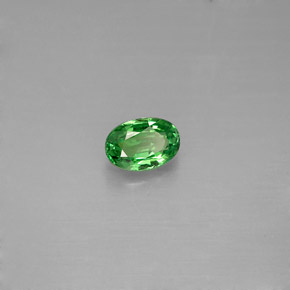 0.62カラットの天然クロムグリーンツァボライトガーネット（6.1×4.2 mm・オーバルカット）