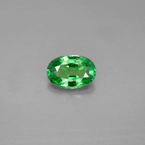 0.54カラットの天然クロムグリーンツァボライトガーネット（6.1×4.2 mm・オーバルカット）