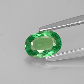 0.55カラットの天然クロムグリーンツァボライトガーネット（6.2×4.3 mm・オーバルカット）