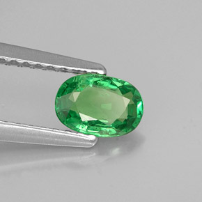 0.55カラットの天然クロムグリーンツァボライトガーネット（6.2×4.3 mm・オーバルカット）