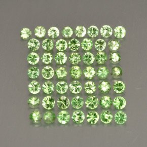 カラットの天然グリーンツァボライトガーネット（1.65 mm・ラウンドカット）