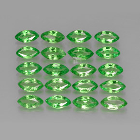 カラットの天然クロムグリーンツァボライトガーネット（5.1×2.6 mm・マーキス）