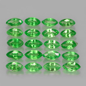 カラットの天然クロムグリーンツァボライトガーネット（4.9×2.7 mm・マーキス）