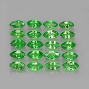 カラットの天然クロムグリーンツァボライトガーネット（4.9×2.7 mm・マーキス）