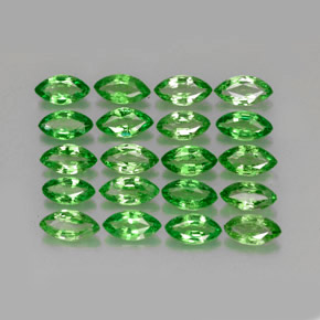 カラットの天然クロムグリーンツァボライトガーネット（4.9×2.6 mm・マーキス）