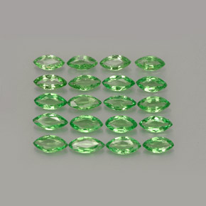 カラットの天然クロムグリーンツァボライトガーネット（5×2.5 mm・マーキス）