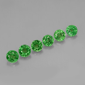 カラットの天然クロムグリーンツァボライトガーネット（3.28 mm・ラウンドカット）