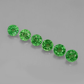 カラットの天然クロムグリーンツァボライトガーネット（3.28 mm・ラウンドカット）