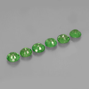 カラットの天然クロムグリーンツァボライトガーネット（3.28 mm・ラウンドカット）