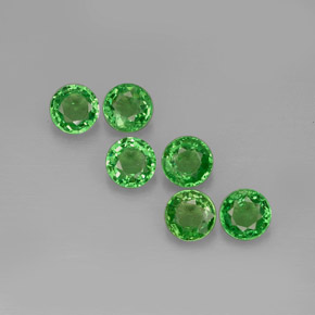カラットの天然クロムグリーンツァボライトガーネット（3.64 mm・ラウンドカット）