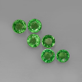 カラットの天然クロムグリーンツァボライトガーネット（3.66 mm・ラウンドカット）