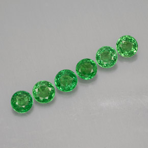 カラットの天然クロムグリーンツァボライトガーネット（3.50 mm・ラウンドカット）