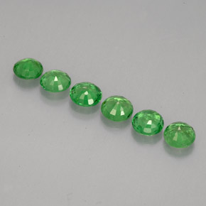 カラットの天然クロムグリーンツァボライトガーネット（3.50 mm・ラウンドカット）