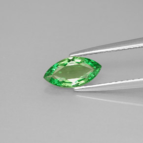 0.75カラットの天然クロムグリーンツァボライトガーネット（9×4.6 mm・マーキス）
