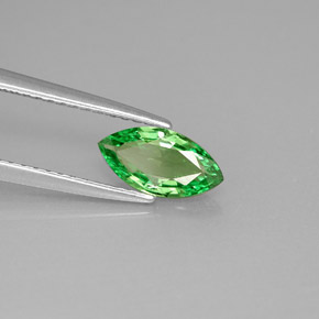 0.75カラットの天然クロムグリーンツァボライトガーネット（9×4.6 mm・マーキス）