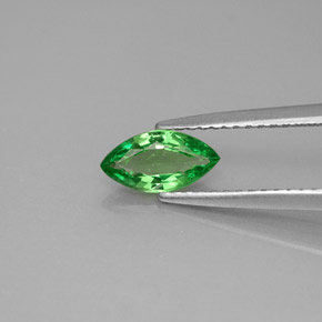 0.64カラットの天然クロムグリーンツァボライトガーネット（8.1×4.2 mm・マーキス）