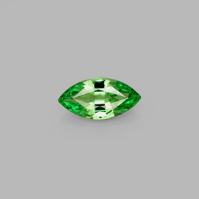 0.41カラットの天然クロムグリーンツァボライトガーネット（7.1×3.6 mm・マーキス）