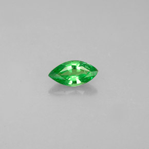 0.25カラットの天然クロムグリーンツァボライトガーネット（5.8×3.1 mm・マーキス）