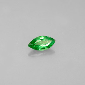 0.25カラットの天然クロムグリーンツァボライトガーネット（5.8×3.1 mm・マーキス）