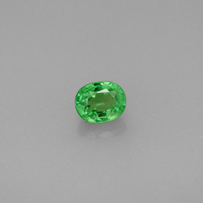 0.48カラットの天然グリーンツァボライトガーネット（4.7×3.8 mm・オーバルカット）
