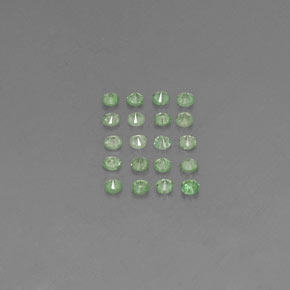 カラットの天然クロムグリーンツァボライトガーネット（1.68 mm・ラウンドカット）