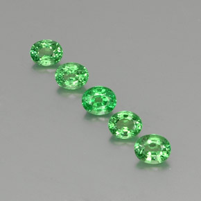カラットの天然グリーンツァボライトガーネット（4.7×3.8 mm・オーバルカット）