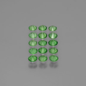 1.97カラットの天然ミディアムグリーンツァボライトガーネット（3.18 mm・ラウンドカット）