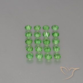 2.36カラットの天然鮮やかなグリーンツァボライトガーネット（2.90 mm・ラウンドカット）