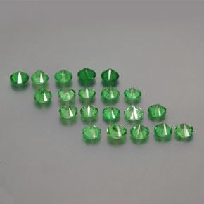 2.38カラットの天然ミディアムグリーンツァボライトガーネット（3.05 mm・ラウンドカット）