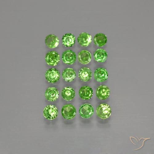 1.56カラットの天然鮮やかな緑ツァボライトガーネット（2.65 mm・ラウンドカット）