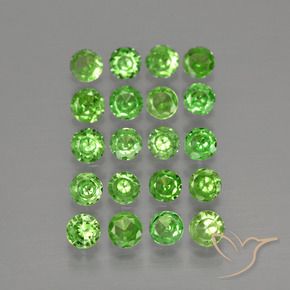 1.56カラットの天然鮮やかな緑ツァボライトガーネット（2.65 mm・ラウンドカット）