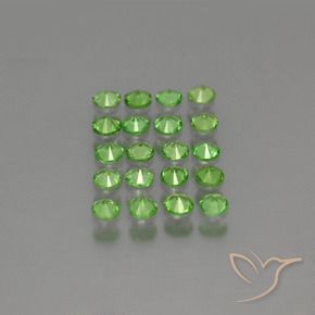 1.56カラットの天然鮮やかな緑ツァボライトガーネット（2.65 mm・ラウンドカット）