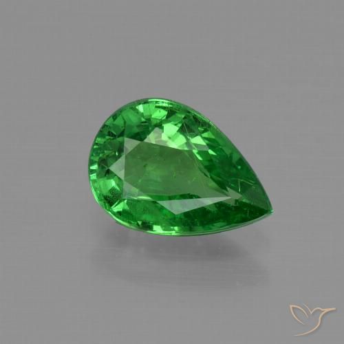 1.09ct 天然 鮮やかなグリーン ツァボライトガーネット, 洋梨の形, VS-SI