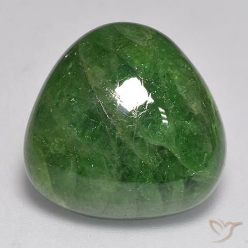 15.24ct 天然 ミディアムダークグリーン ツァボライトガーネット, トリリオン, 半透明