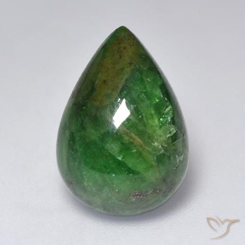 8.71ct 天然 フォレストグリーン ツァボライトガーネット, 洋梨の形, オペーク