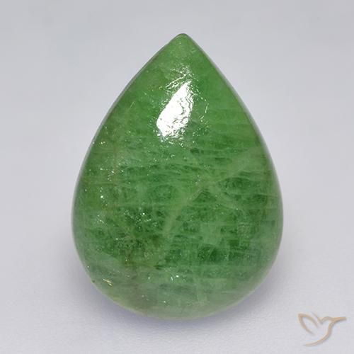 10.24ct 天然 ライムグリーン ツァボライトガーネット, 洋梨の形, 半透明