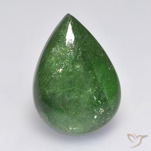 10.24ct 天然 ミディアムグリーン ツァボライトガーネット, 洋梨の形, 半透明